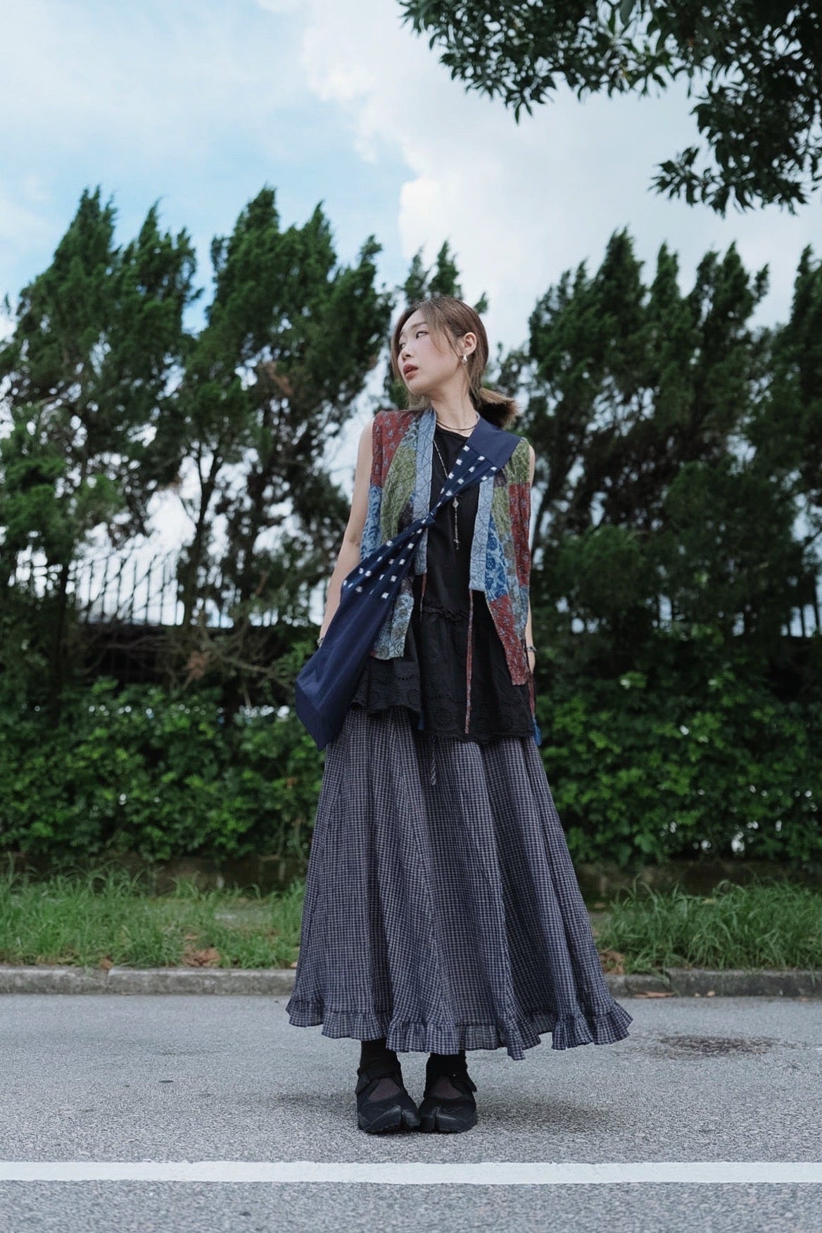 MZ894 PATCHWORK WRAP VEST