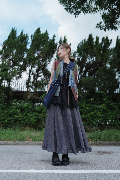 MZ894 PATCHWORK WRAP VEST
