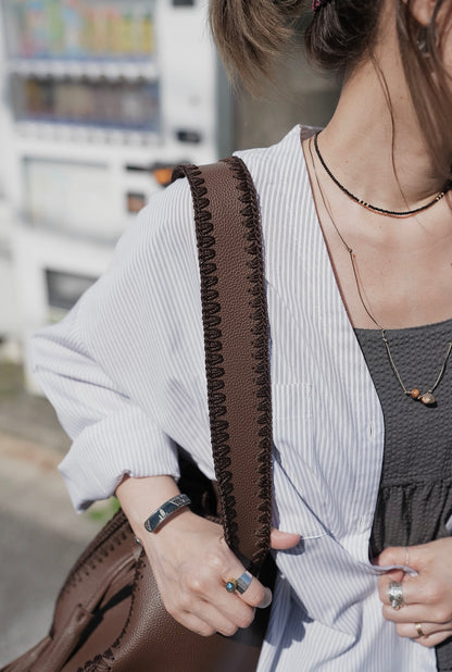 NA469 EASY CARE V NECK STRIPED SHIRT