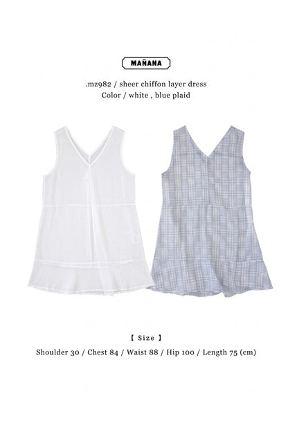 MZ982 SHEER CHIFFON LAYER DRESS