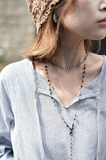 MB028 SILVER 925 BLACK CHOKER 〔 L'Heure Bleue 〕
