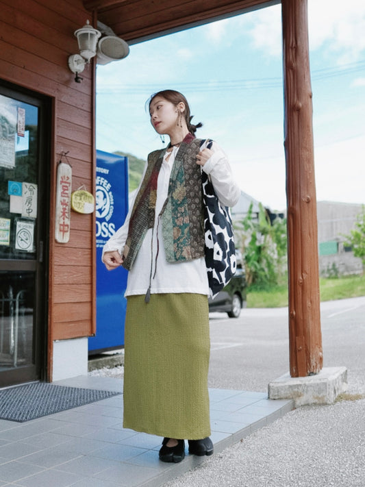 MB049B KIMONO PATCHWORK VEST