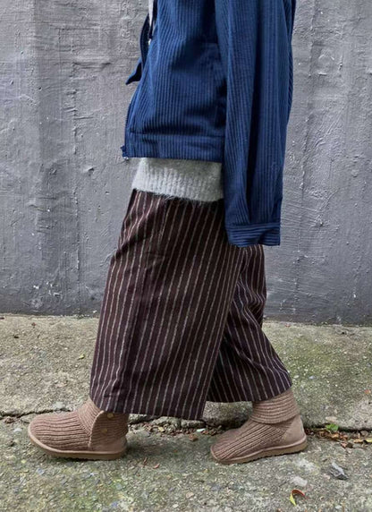 MZ930 SUEDE STRIPED PANTS