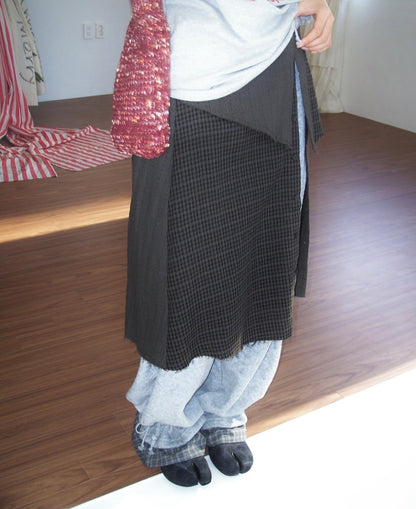 MZ935 LAYERING MINI PLAID SKIRT