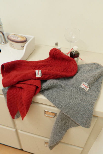 MZ921 CABLE HOODED SCARF