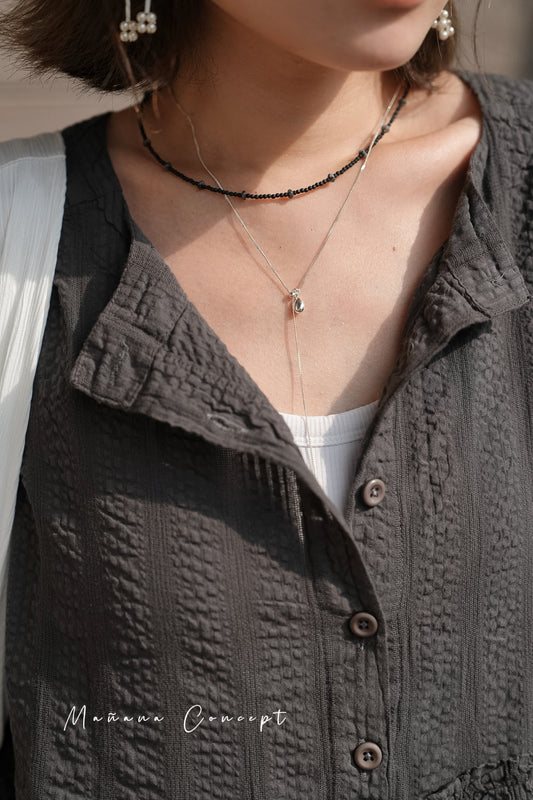 MB028 SILVER 925 DROP NECKLACE 〔 L'Heure Bleue 〕