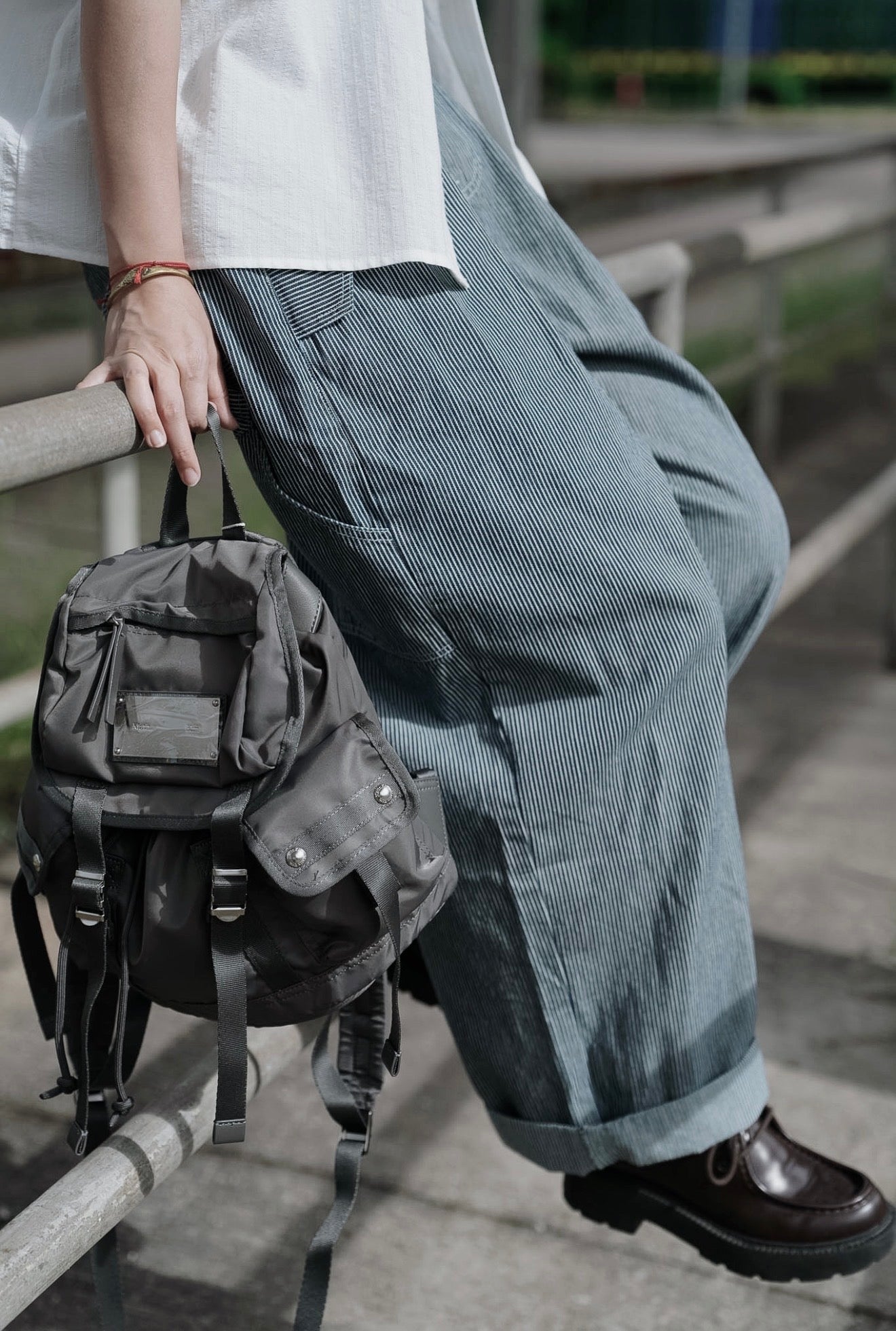 CB129 HICKORY STRIPE DENIM PANTS