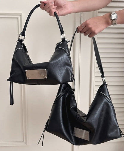 ❗️斷貨王❗️MATIN KIM SIDE ZIPPER SHOULDER BAG - BLACK/GREY/DK BROWN