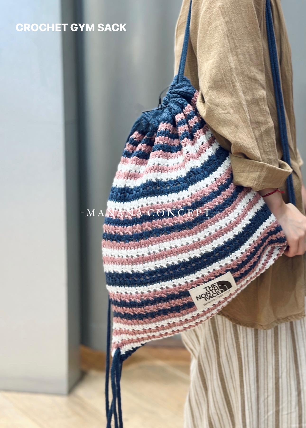 【韓国THE NORTH FACE WHITE LABEL】W CROCHET GYM SACK 韓国THE NORTH FACE WHITE LABEL】W CROCHET GYM SACK (THE
