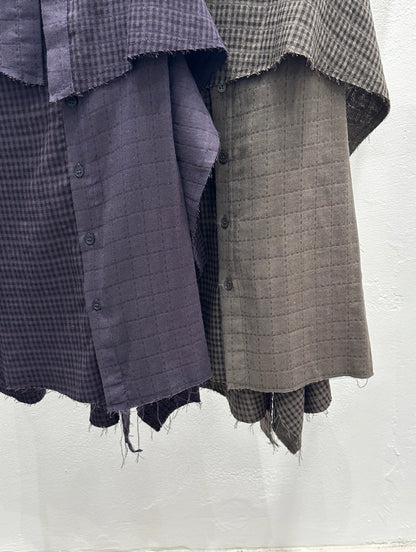 MZ935 LAYERING MINI PLAID SKIRT