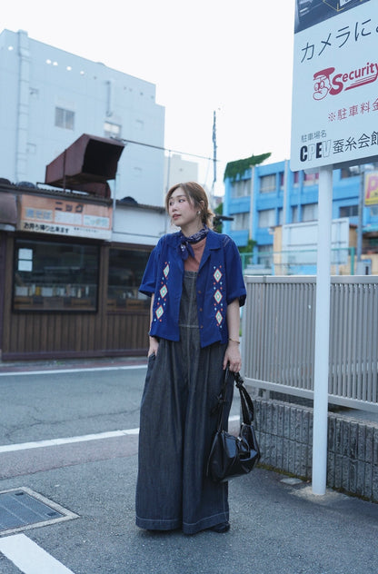 MZ818 NATIVE EMBROIDERED LACE SHIRT
