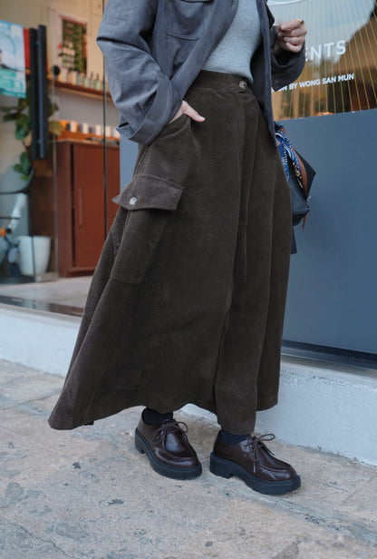 MZ871 CORDUROY CARGO SKIRT
