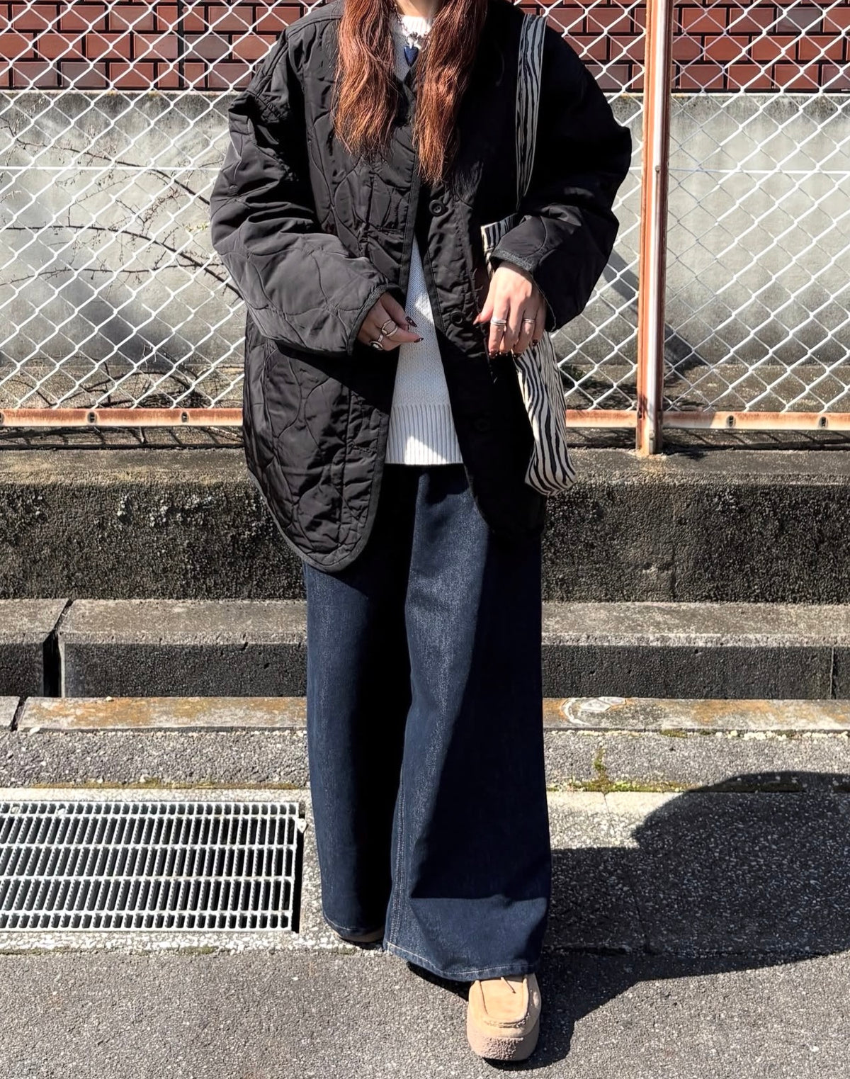 NA462 WAVY QUILTED MIDDLE COAT 【送$100】