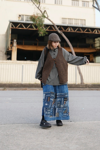 MZ919 WOOL SPLIT VEST TOP