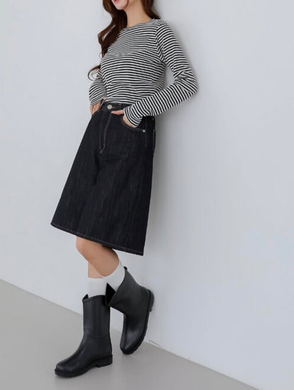 MZ844 / NON FADE BERMUDA DENIM SHORTS