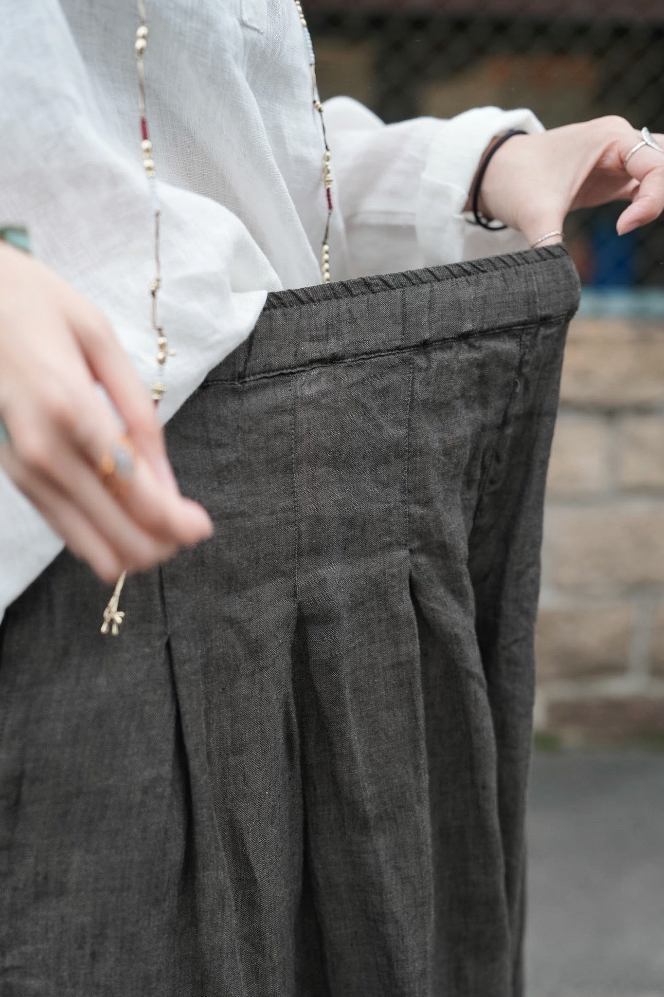 MZ997 LIGHT-WEIGHT LINEN CULOTTES