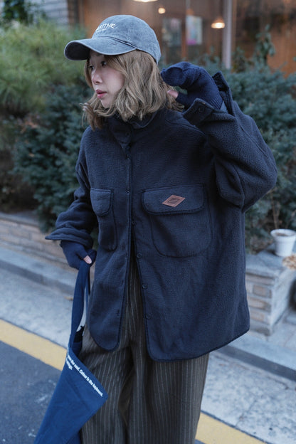 MZ922 OVERSIZED POCKET FLEECE SHIRT