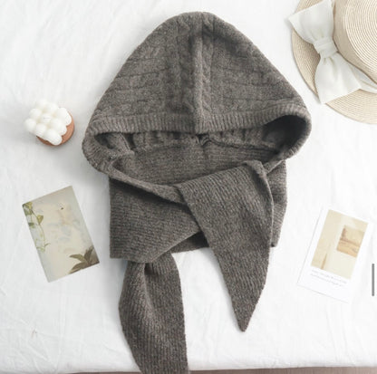 MZ921 CABLE HOODED SCARF