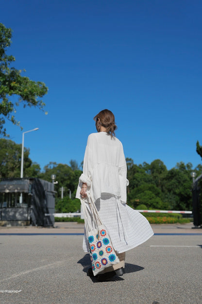 NA456 ETHNIC CROCHET TOTE BAG / 3 COLORS