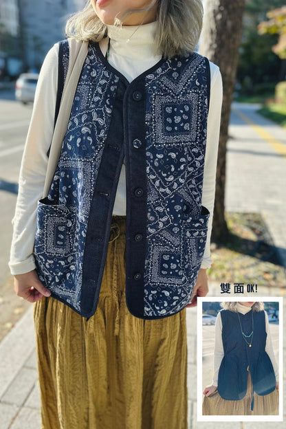 MZ855 REVERSIBLE BANDANA QUILTING VEST