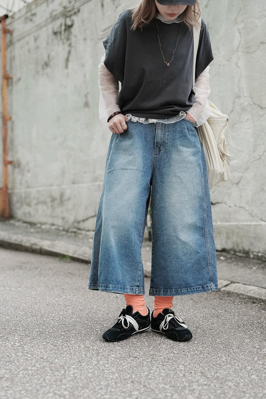 MZ989 WASHED DENIM SHORT