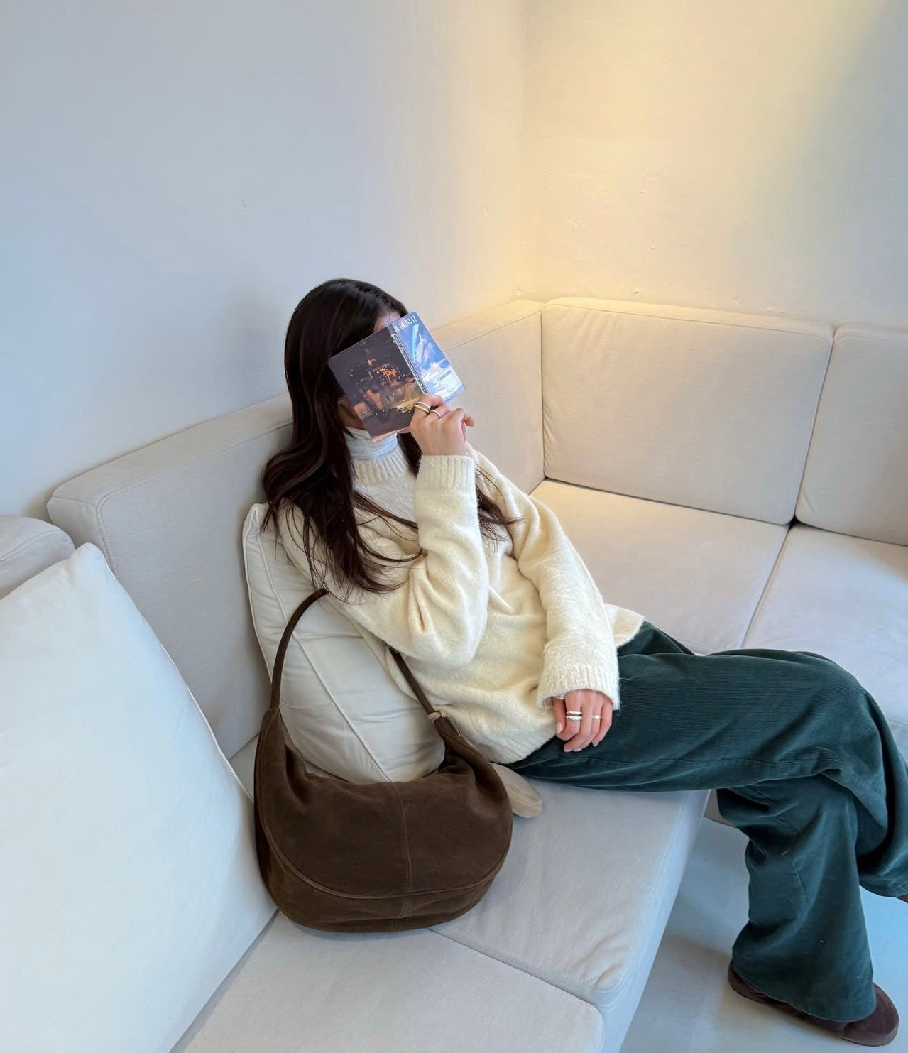 MZ943 ITALIAN LEATHER HANDMADE CURVE SHOULDER BAG