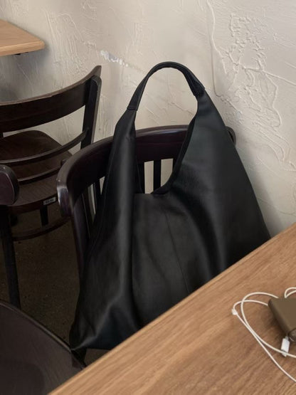 MZ838 ITALIAN LEATHER LARGE TOTE BAG / 2 COLORS