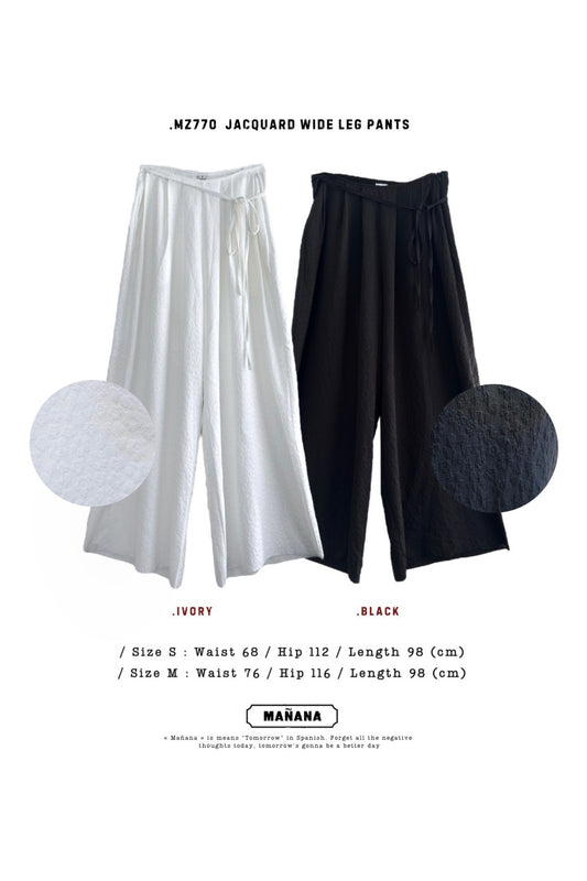 MZ770 JACQUARD WIDE LEG PANTS