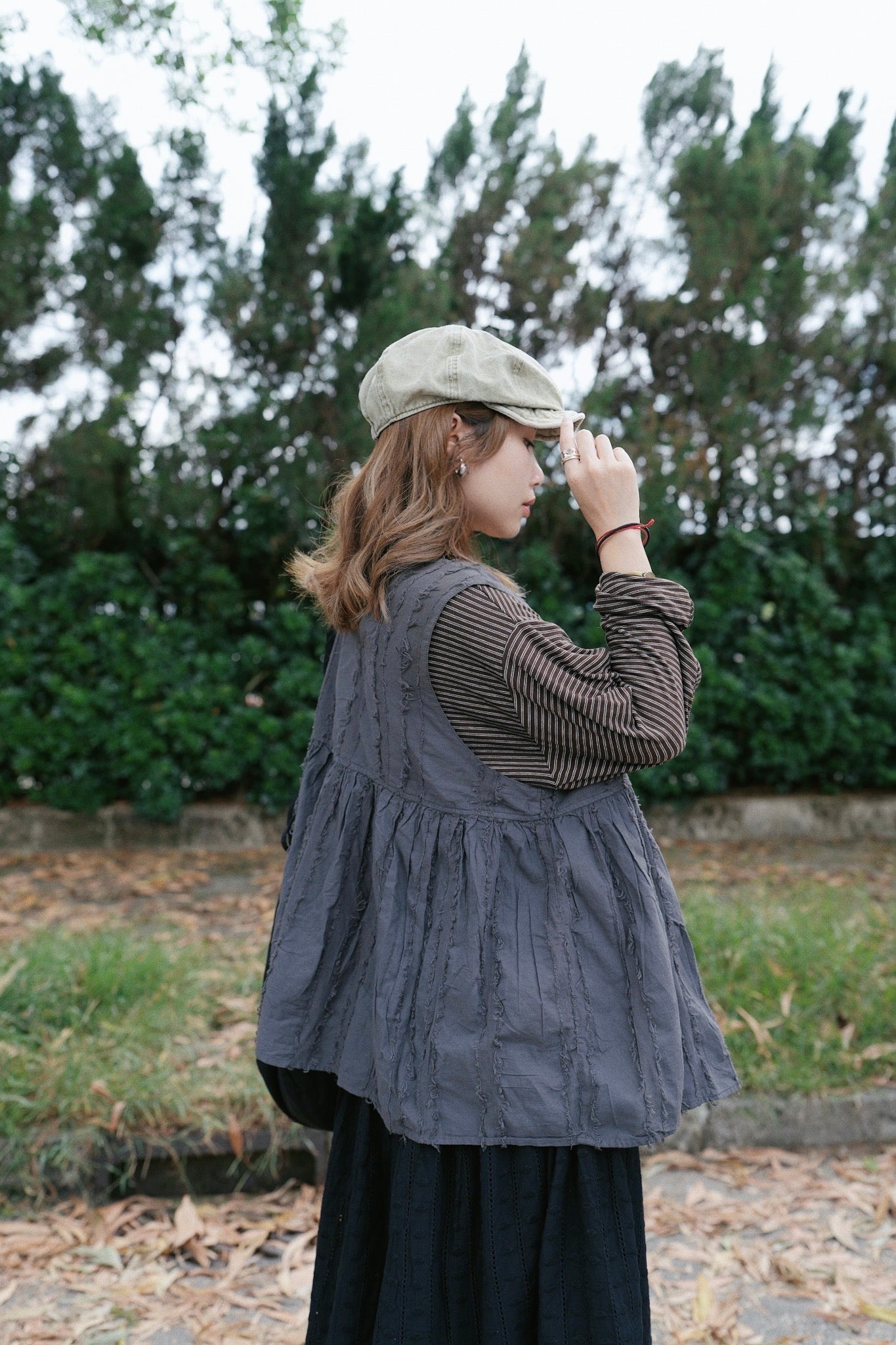 CA911 FRINGED RIBBON VEST