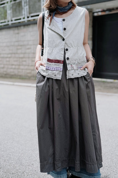 MB024 VINTAGE PATCHWORK STYLE VEST TOP