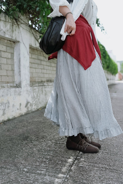 CB132 PLAID RUFFLE SKIRT