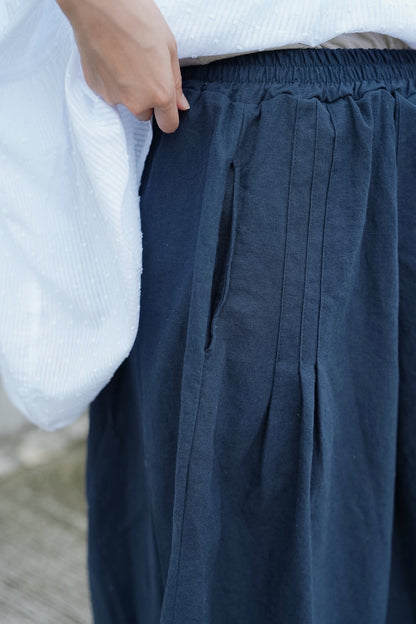 MB011 PLEATED LINEN CULOTTES