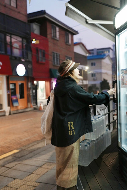 MZ938 DENIM TWILL BRUSHED HOODED COAT