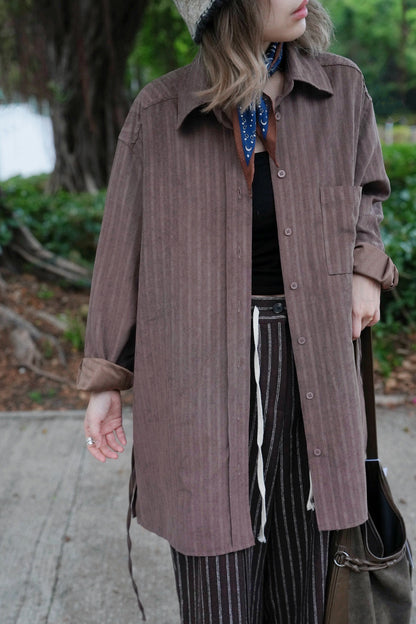 MZ903 SUEDE STRIPED SHIRT