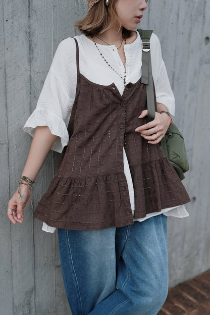 CB135 LADDER LACE TOP