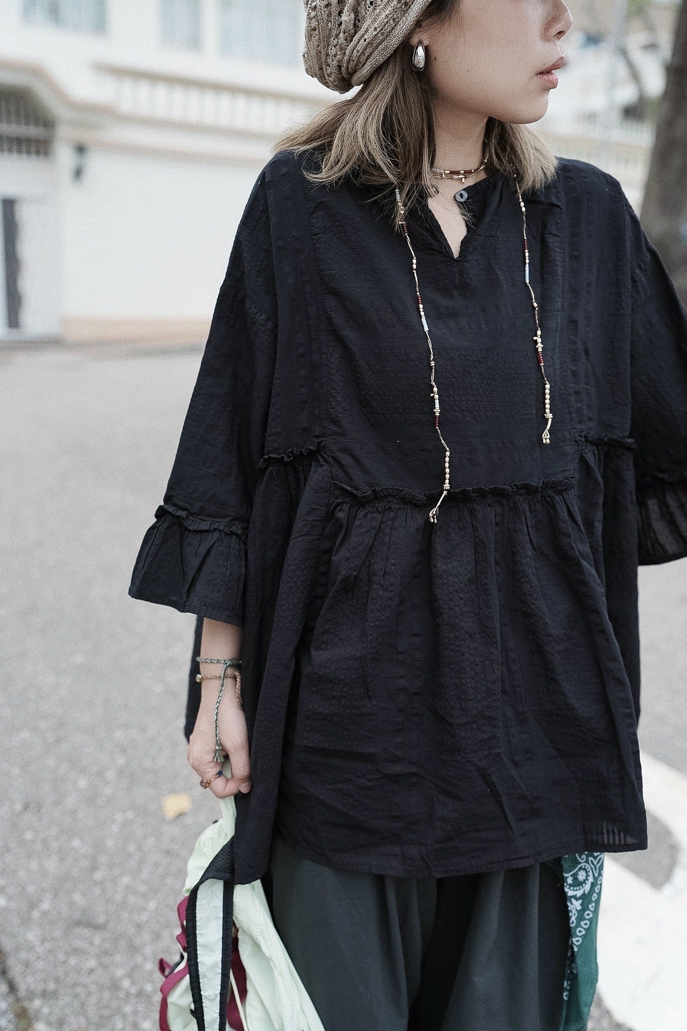 CB114 DOBBY STRIPE BLOUSE