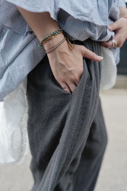 CB139 CORDED EMBROIDERY PANTS