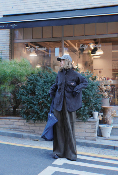 MZ922 OVERSIZED POCKET FLEECE SHIRT