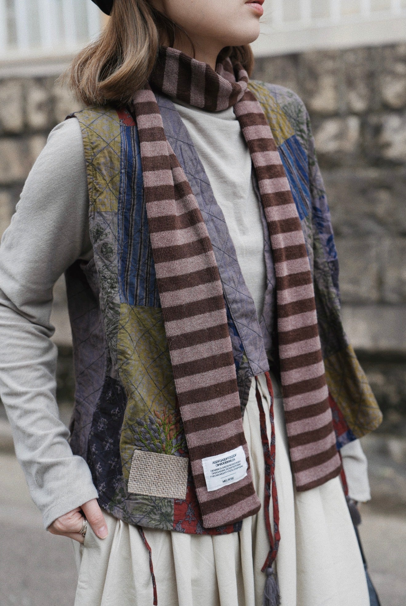 MZ894 PATCHWORK WRAP VEST