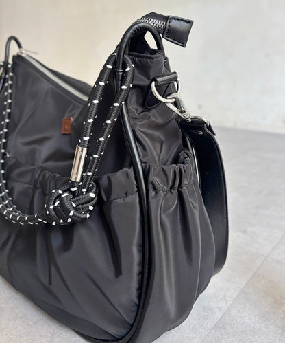 NA491 CPCM PU PARACORD GATHER SHOULDER BAG (Large)