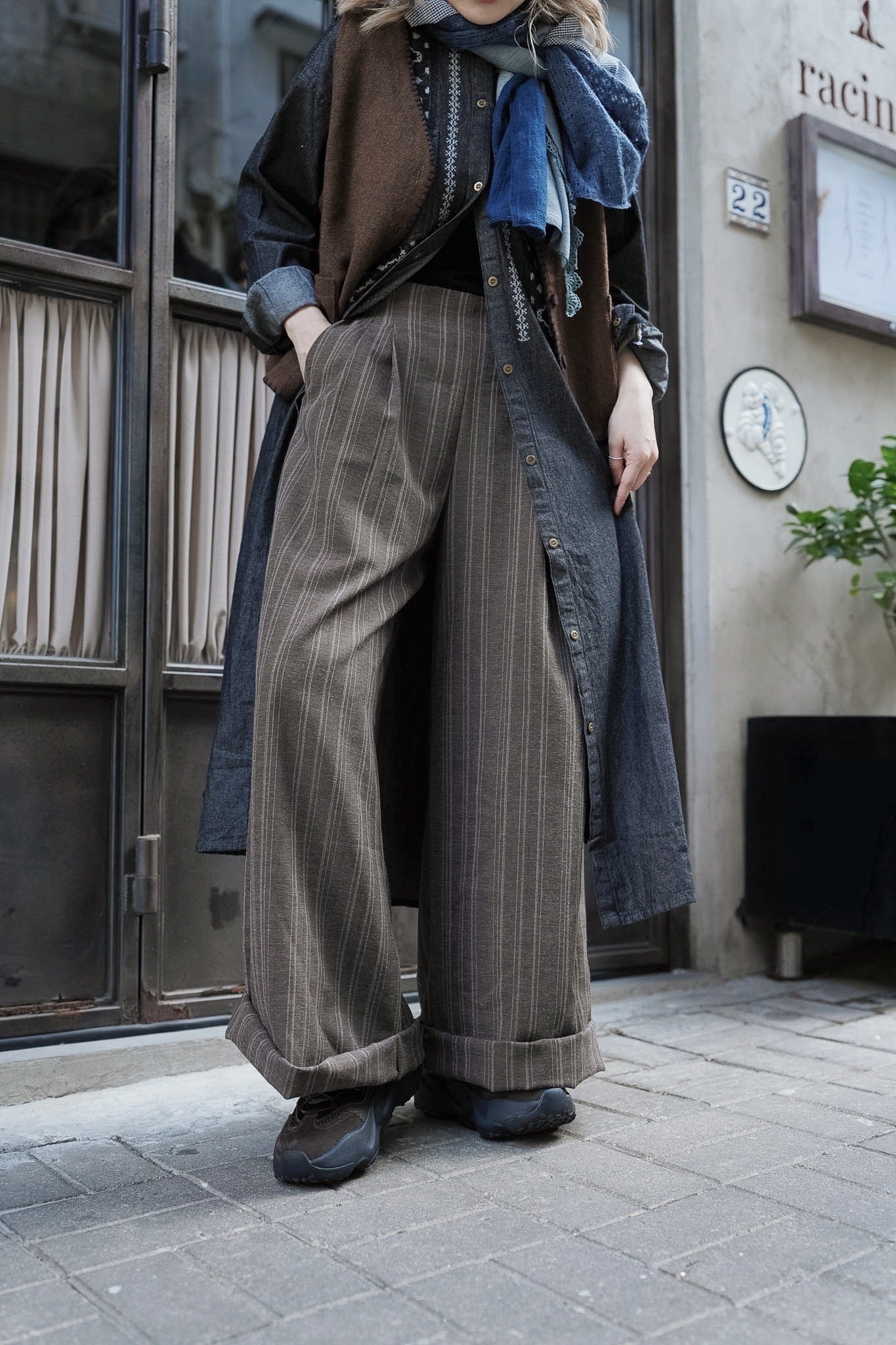 MZ953 EASY CARE STRIPED PANTS