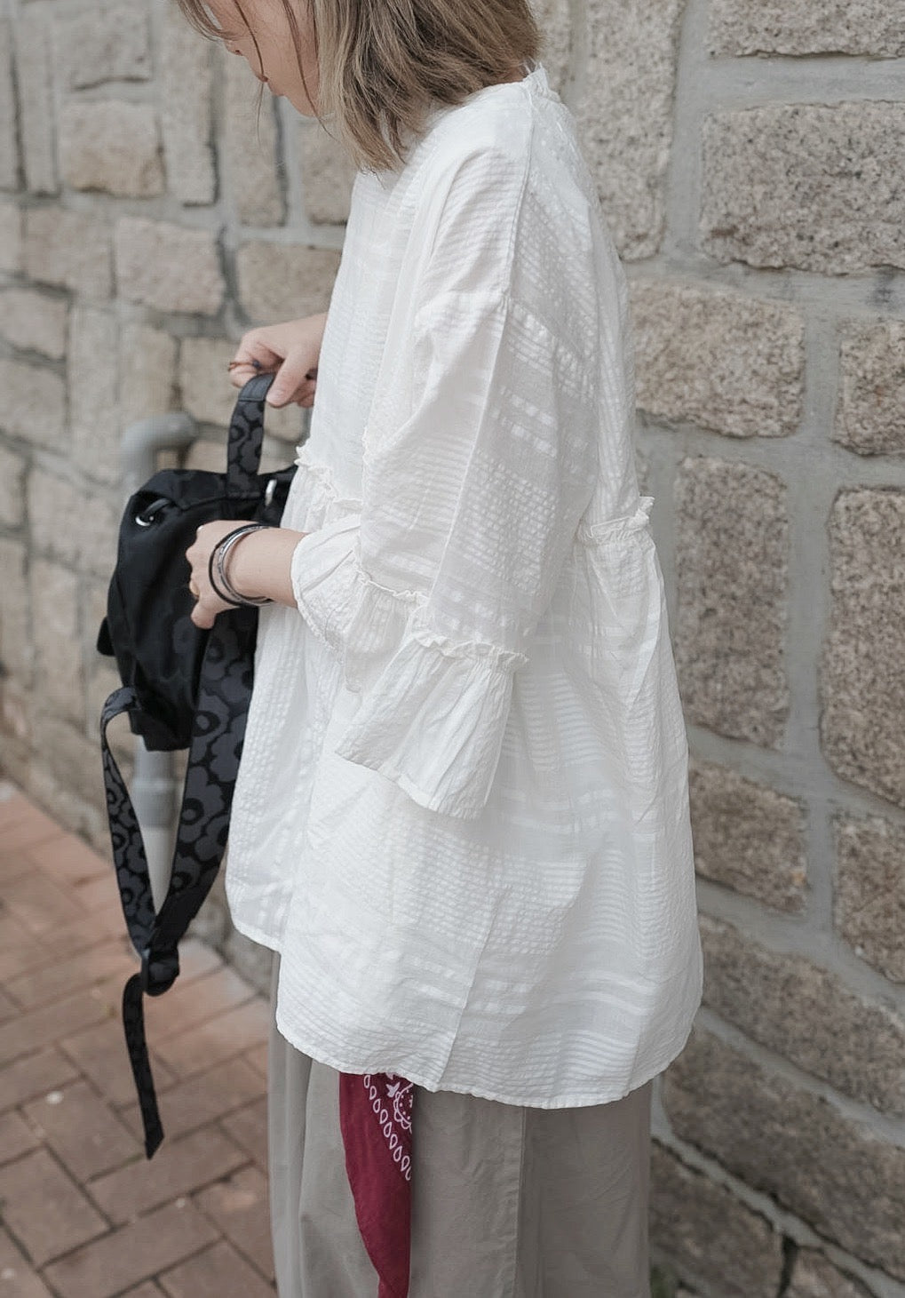 CB114 DOBBY STRIPE BLOUSE