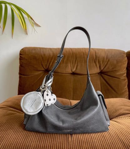 BUCKS & LEATHER HANDMADE DOUBLE POCKET HOBO BAG