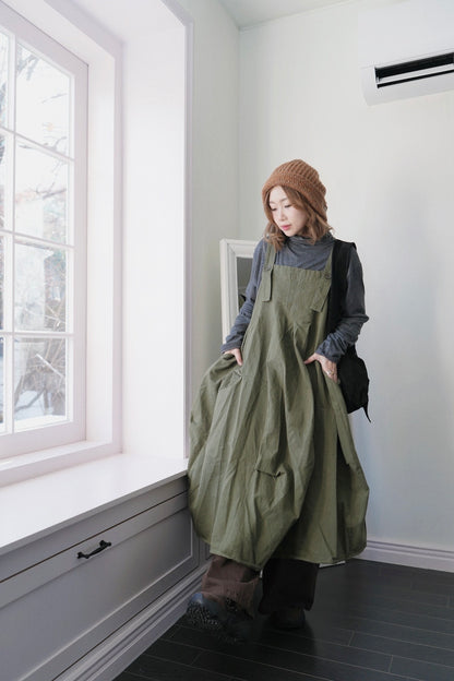 MZ931 3D-CUT WORKER ONE PIECE DRESS