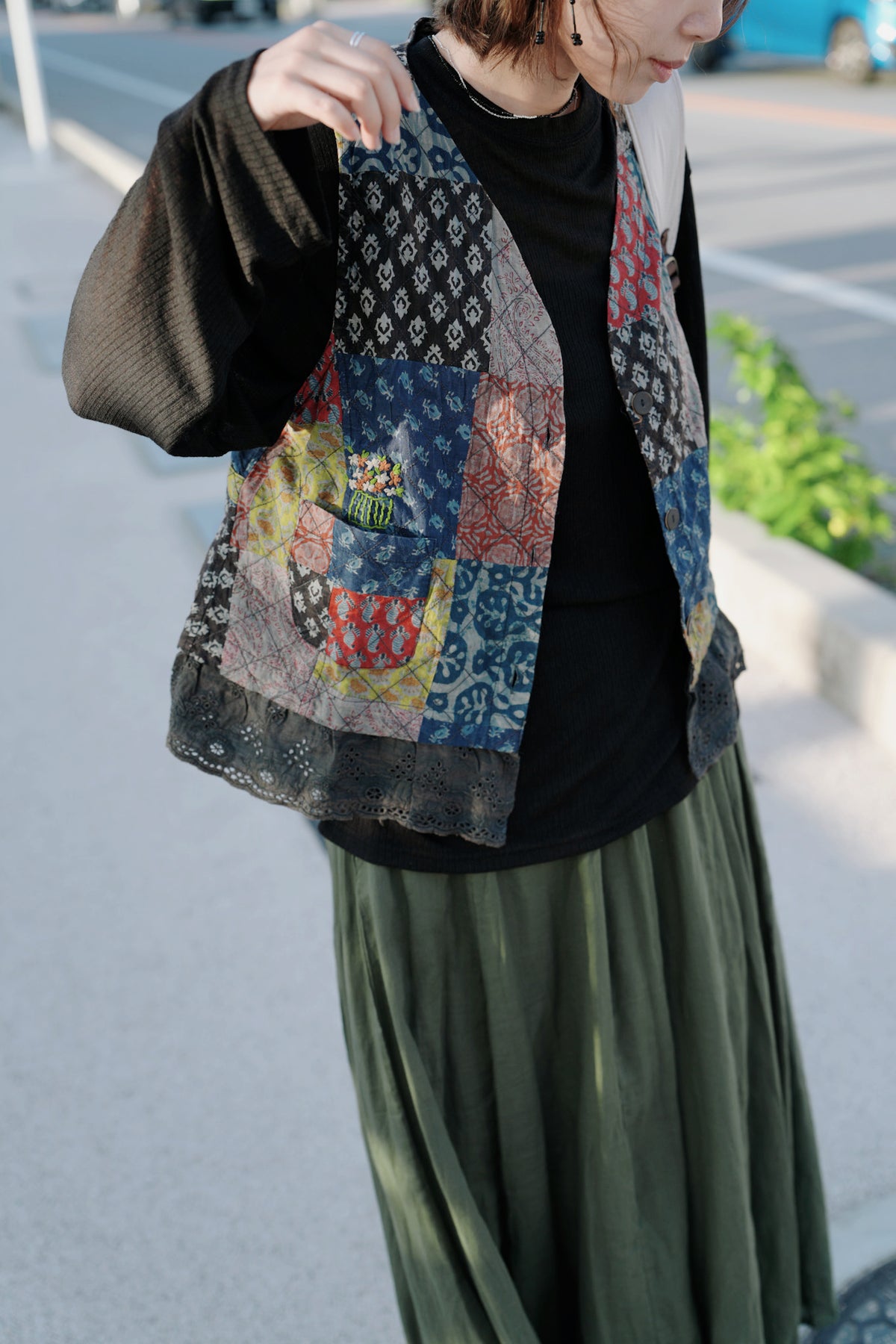 MB049 PATCHWORK DESIGN VEST