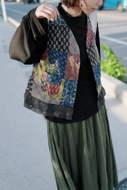 MB049 PATCHWORK DESIGN VEST