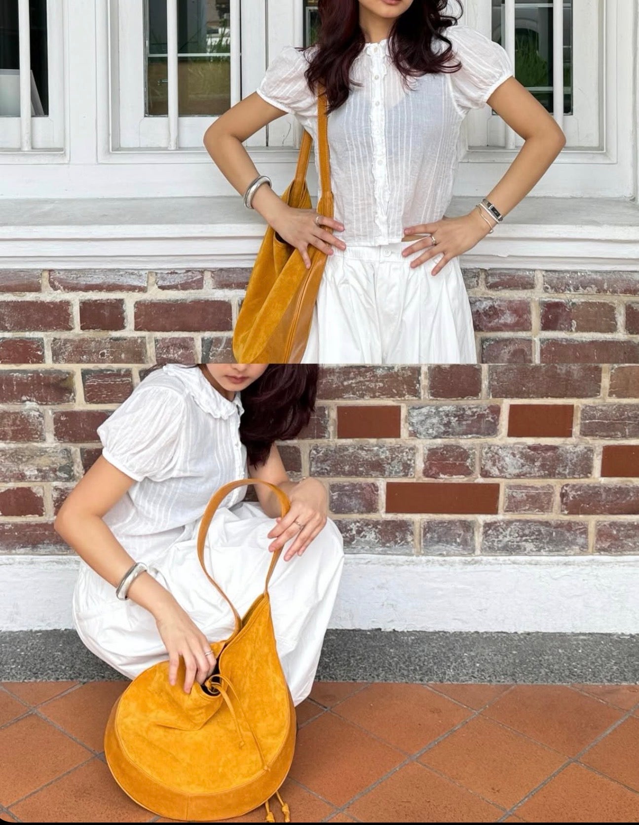 MZ899 CURVEE HOBO SUEDE BAG