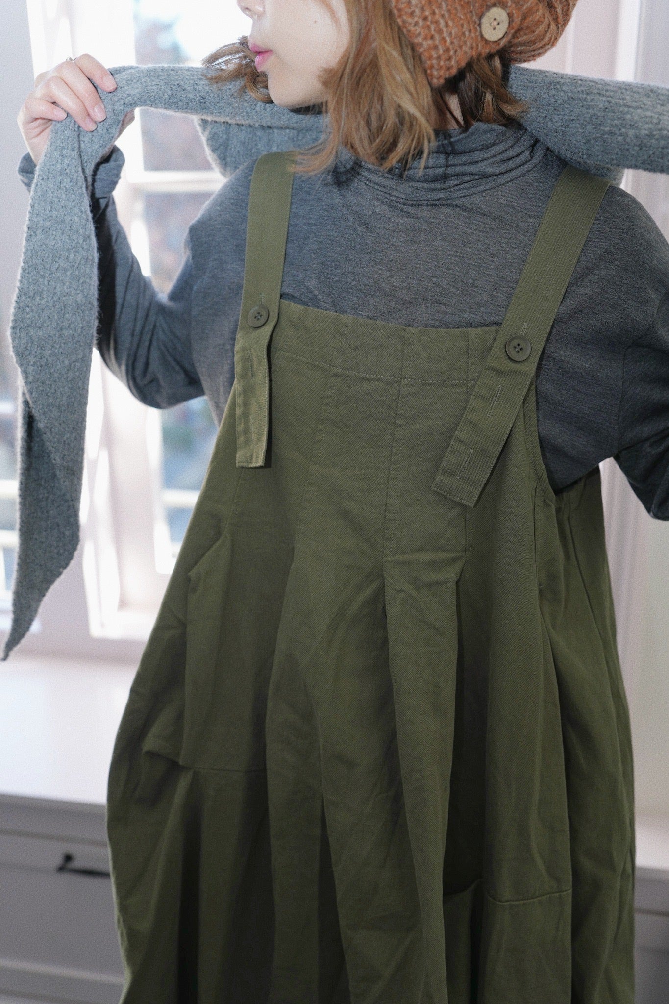 MZ931 3D-CUT WORKER ONE PIECE DRESS