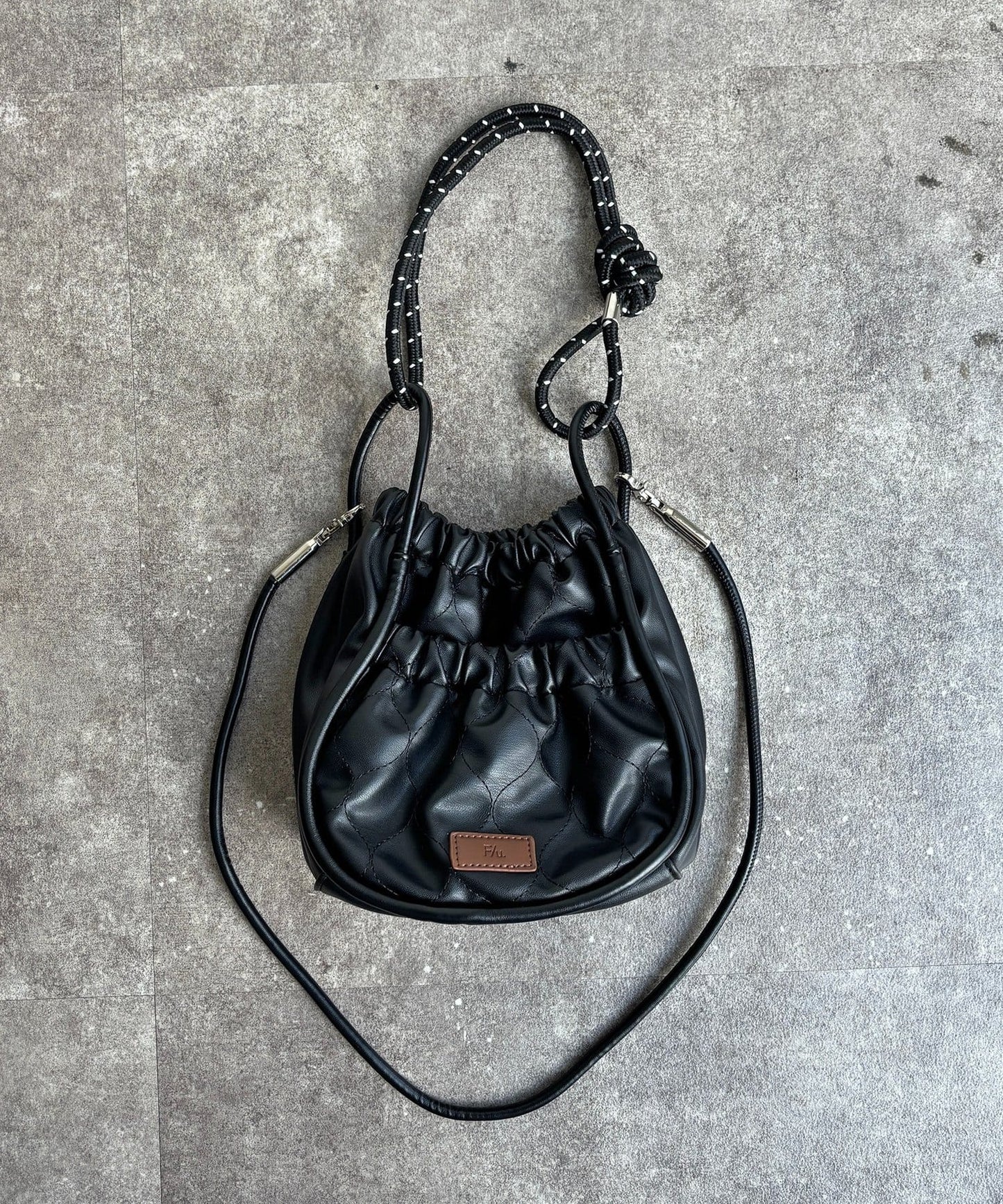NA491 CPCM PU PARACORD GATHER SHOULDER BAG (Mini)