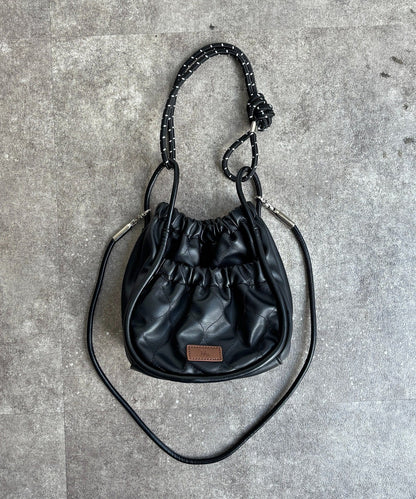 NA491 CPCM PU PARACORD GATHER SHOULDER BAG (Mini)